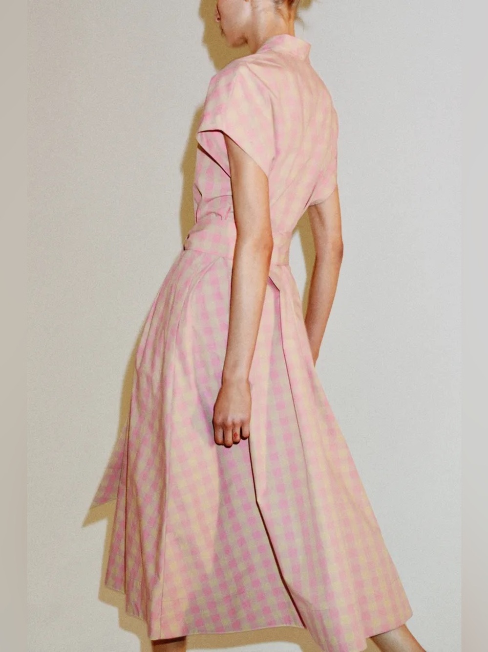 ZARA CHECK PLAID POPLIN DRESS ZW COLLECTION - Picture 2 of 11